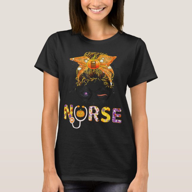 Camiseta Halloween, Enfermería de enfermeras de Halloween,  (Anverso)