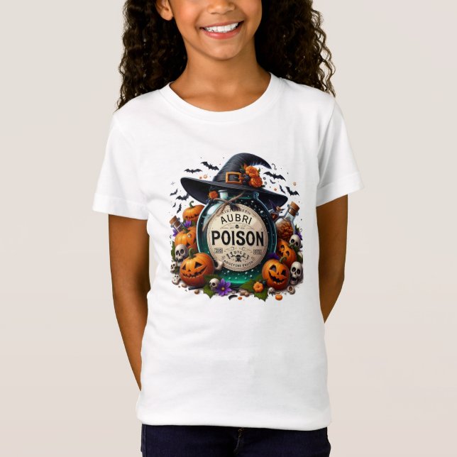 Camiseta Halloween envenenamiento con nombre de niños (Anverso)