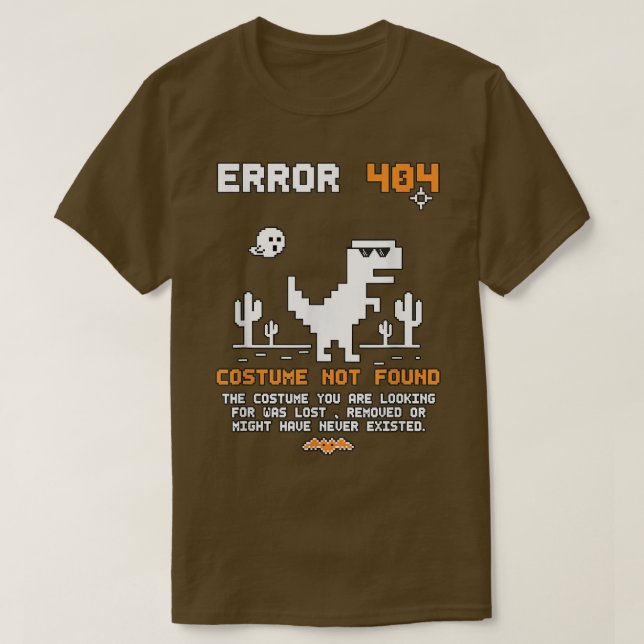 Camiseta Halloween Error 404 Costume Not Found Coding Progr (Diseño del anverso)