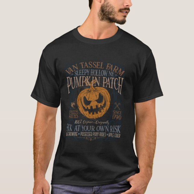Camiseta Halloween es divertida en la granja de cosecha Sle (Anverso)