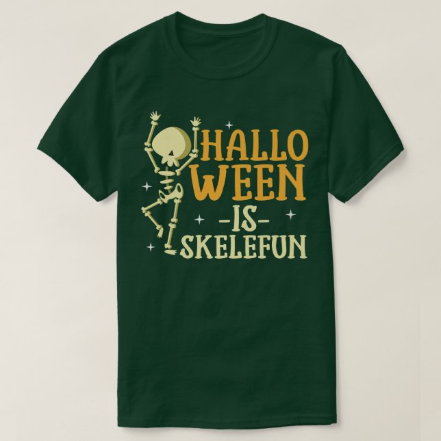 Camiseta Halloween Es Graciosa Y Graciosa Trípica De Skelet (Diseño del anverso)