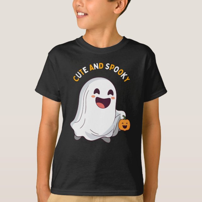 Camiseta Halloween es lindo y fantasmal (Anverso)