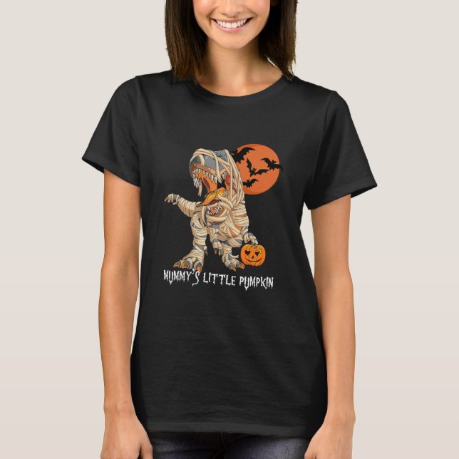 Camiseta Halloween es para niños con rex dinosaurio de momi (Anverso)