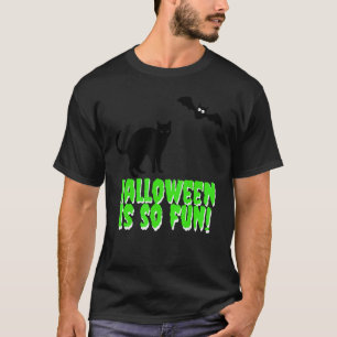 Camiseta Halloween Es Tan Divertido  Gato Negro Murciélago 