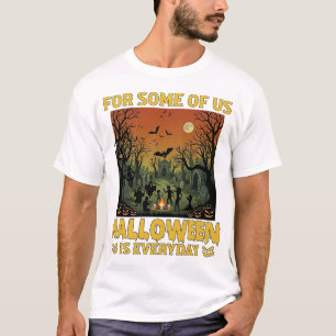 Camiseta Halloween Es Todos Los Días Zombies Fogata Cemente
