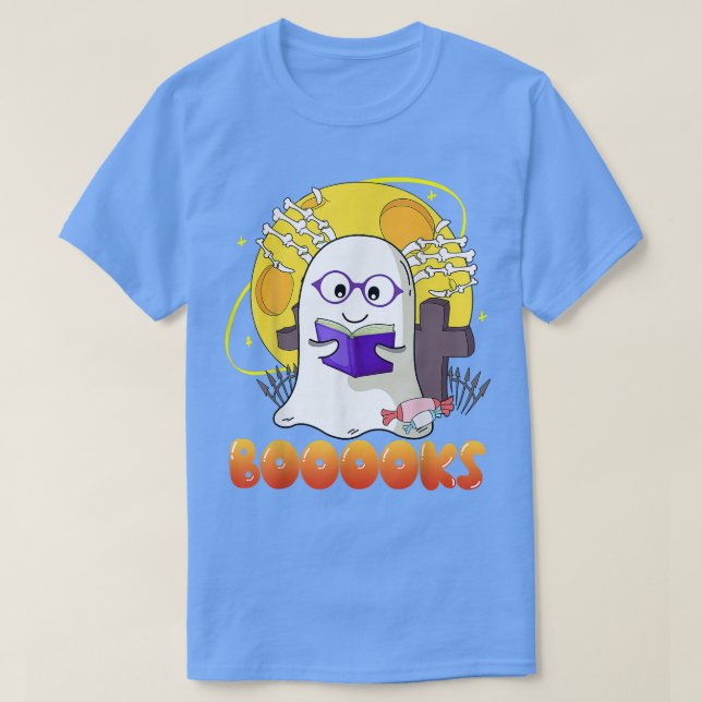 Camiseta Halloween es un lindo libro fantasma que lee la te (Diseño del anverso)
