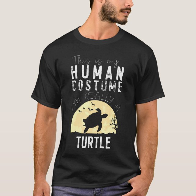 Camiseta Halloween: Espectacular tortuga de disfraces human (Anverso)