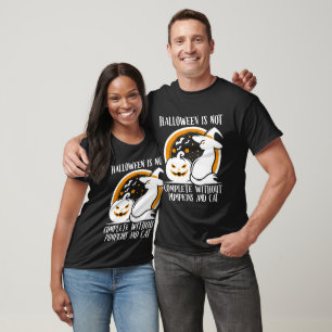 Camiseta Halloween espeluznante con gato negro picante y ca