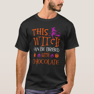 Camiseta Halloween Esta Bruja Puede Ser Sobornada Con Choco