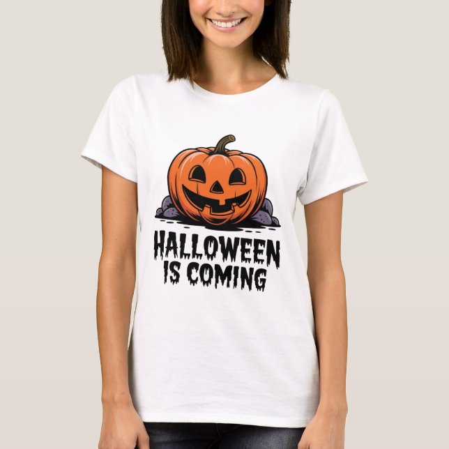 Camiseta Halloween está llegando (Anverso)