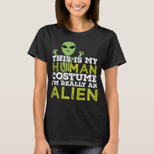 Camiseta Halloween Este Es Mi Disfraz Humano Realmente Un E