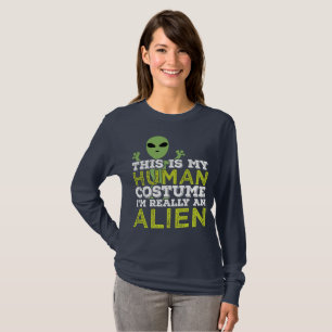 Camiseta Halloween Este Es Mi Disfraz Humano Realmente Un E