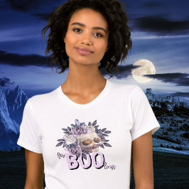 Camiseta Halloween FaBOOlous Skull y Rosas