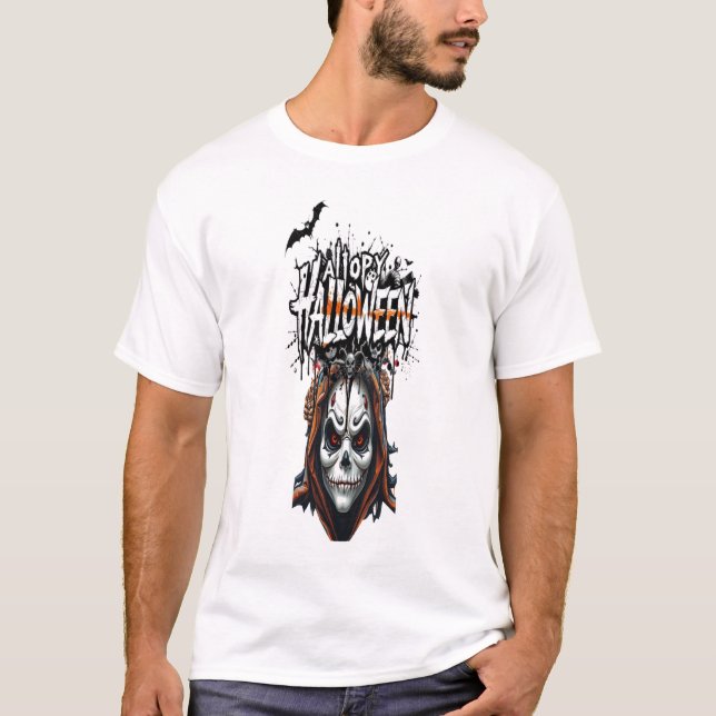 Camiseta Halloween face graffiti art  for family men women  (Anverso)