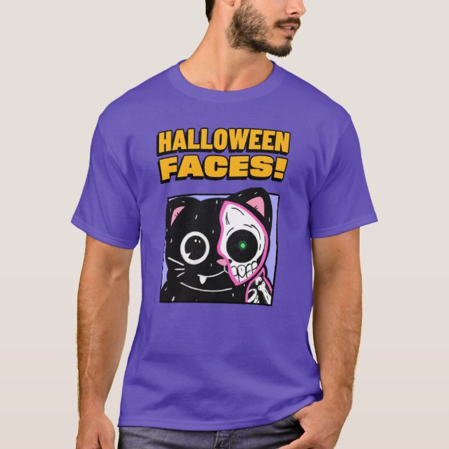 Camiseta Halloween Faces (Anverso)