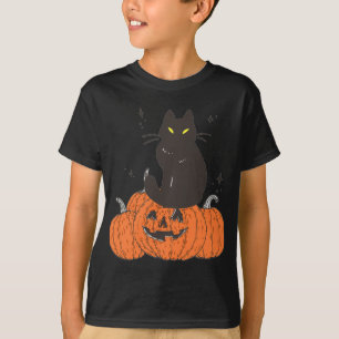 Camiseta Halloween Fall Spookan Cat Con Calabaza