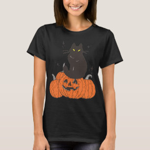 Camiseta Halloween Fall Spookan Cat Con Calabaza