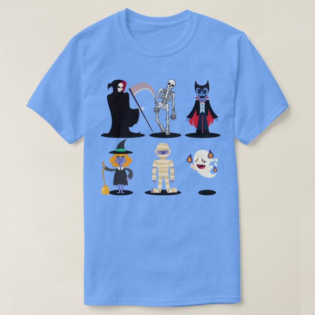 Camiseta Halloween familiar divertida de Vampire Mummy Skel (Diseño del anverso)