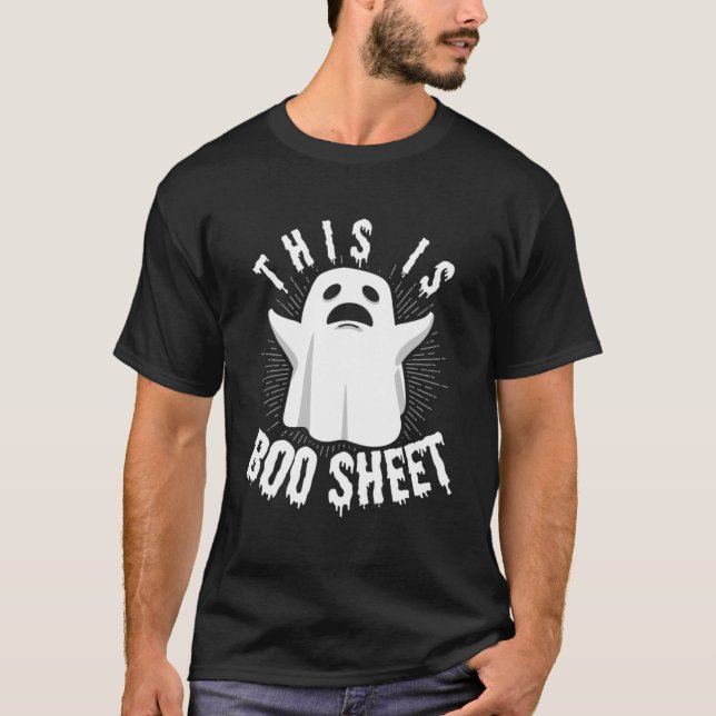 Camiseta Halloween Fantasma cazando trucos o trucos para el (Anverso)