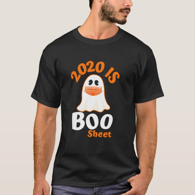 Camiseta Halloween Fantasma De Hojas De Boo 2020 Hombres De (Anverso)