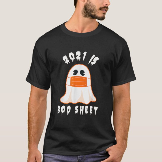 Camiseta Halloween Fantasma De Hojas De Boo De 2021 Hallowe (Anverso)