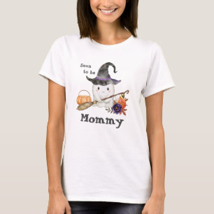 Camiseta Halloween fantasma lindo pronto para ser mamá
