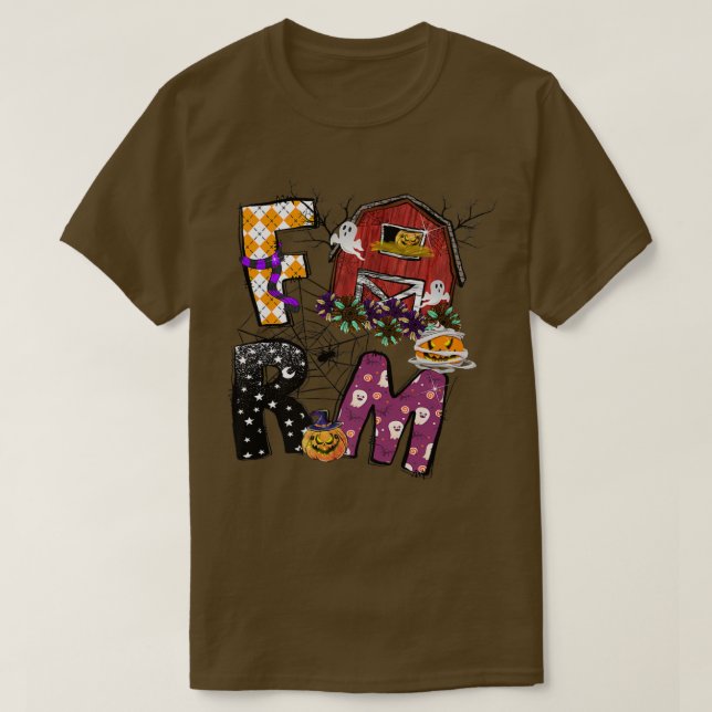 Camiseta Halloween Farm Spider Web JackOLantern Farmhouse D (Diseño del anverso)