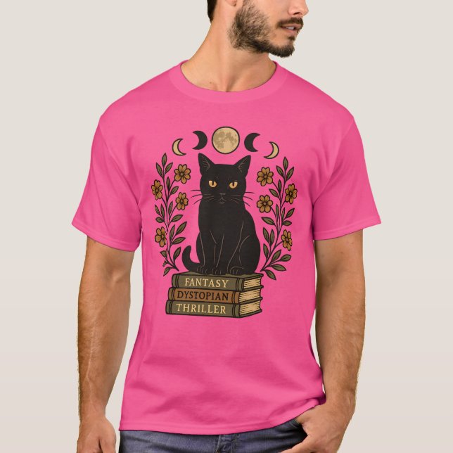 Camiseta Halloween FDT Fantasy Dystopian Thriller Cat (Anverso)