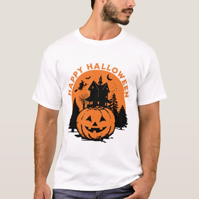 Camiseta halloween feliz calabaza (Anverso)