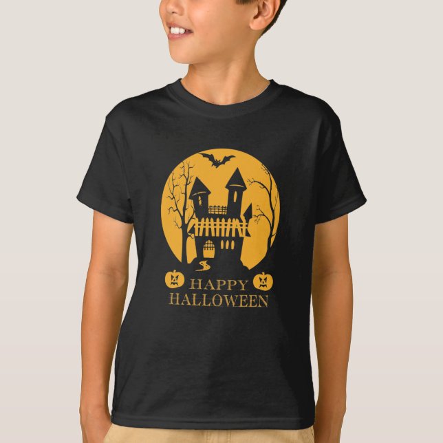 Camiseta Halloween feliz casa embrujada (Anverso)