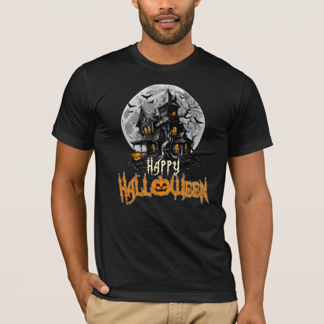 Camiseta Halloween feliz casa embrujada (Anverso)