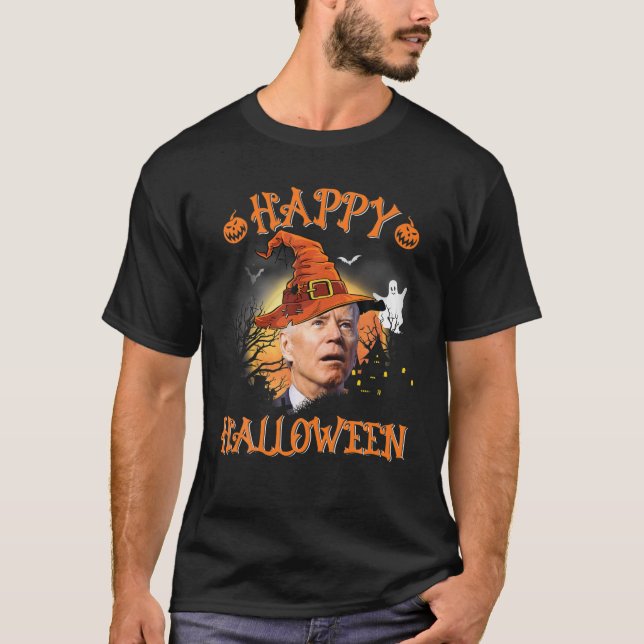 Camiseta Halloween feliz confundió a los hombres anti Joe B (Anverso)