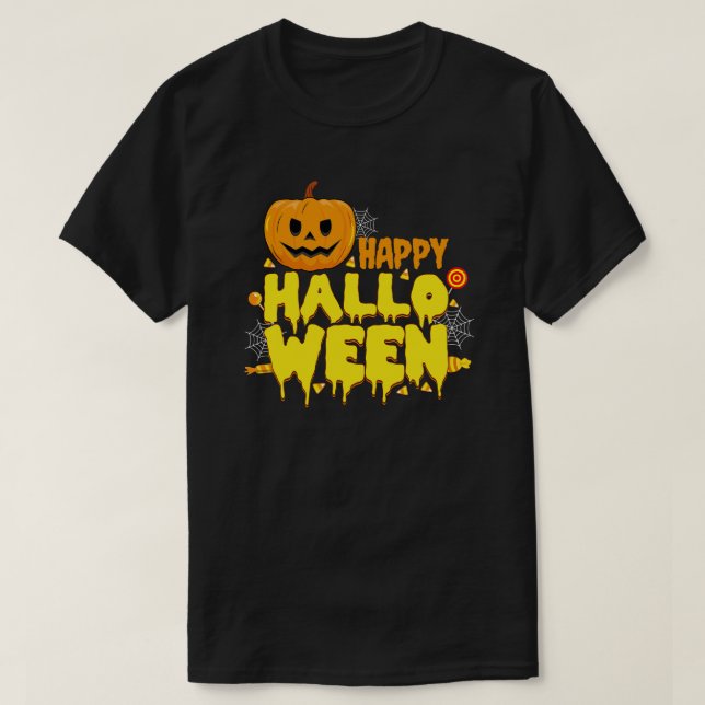 Camiseta Halloween Feliz y agudo (Diseño del anverso)