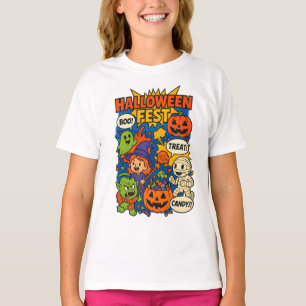 Camiseta Halloween Fest Cómic Retro Ropa Unisex Única