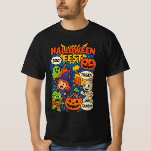 Camiseta Halloween Fest Cómic Retro Ropa Unisex Única