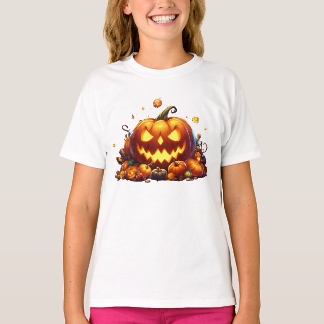 Camiseta Halloween Fiesta de calabaza Amarillo (Anverso)