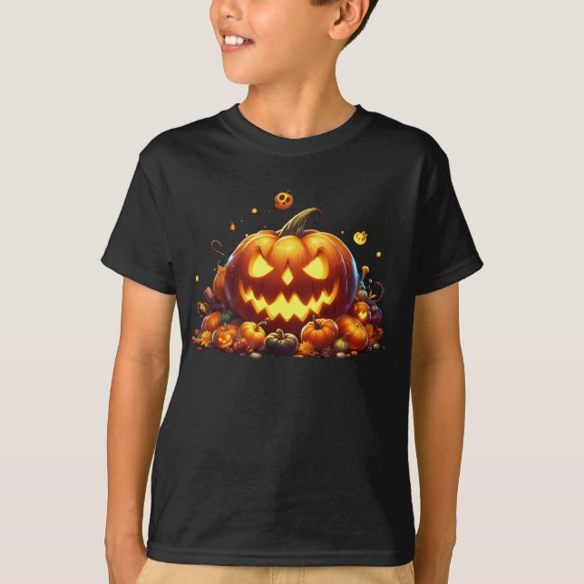 Camiseta Halloween Fiesta de calabaza Amarillo (Anverso)