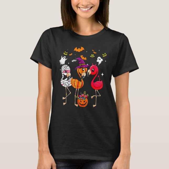 Camiseta Halloween Flamingo Flamingoween Witch Vampimm (Anverso)
