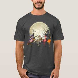 Camiseta Halloween Flamingo Rosa Vampiro de bruja