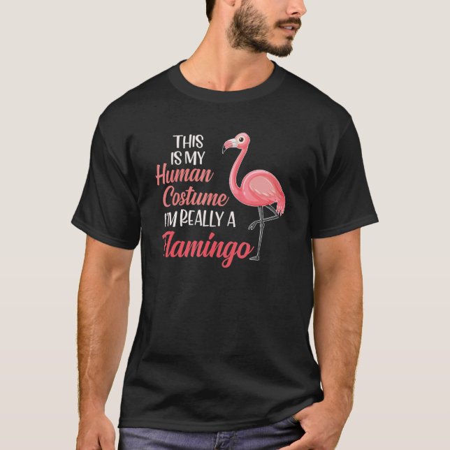 Camiseta Halloween Flamingo Trick Or Treat Pink Flamingo (Anverso)