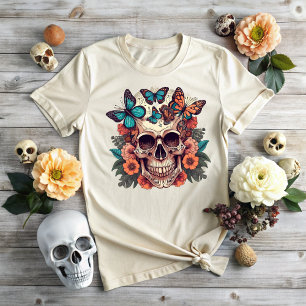 Camiseta Halloween Floral Skull