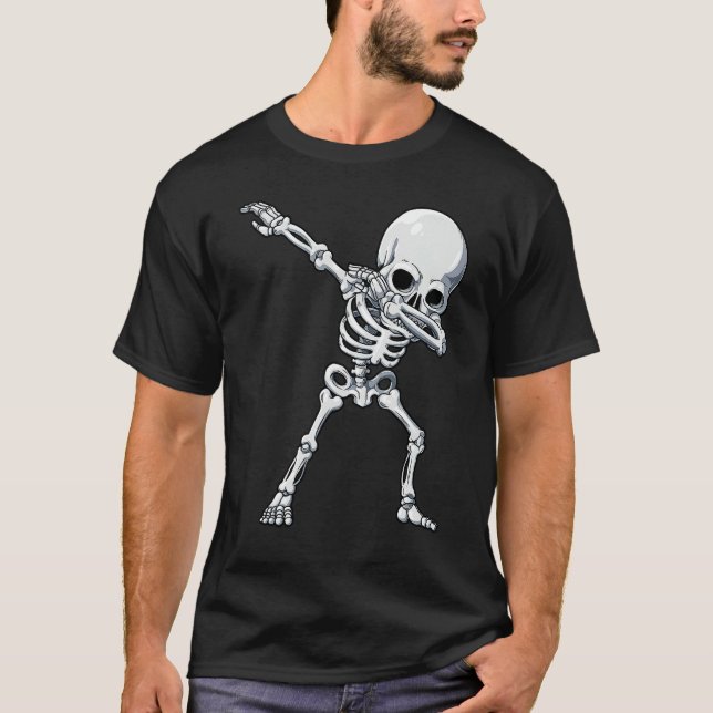 Camiseta Halloween  for Boys Kids Dabbing Skeleton Costume (Anverso)