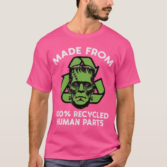 Camiseta Halloween Frankenstein Recycled Parts Costume Men  (Anverso)