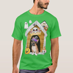Camiseta Halloween Frenchie Dog Witch Hauned House