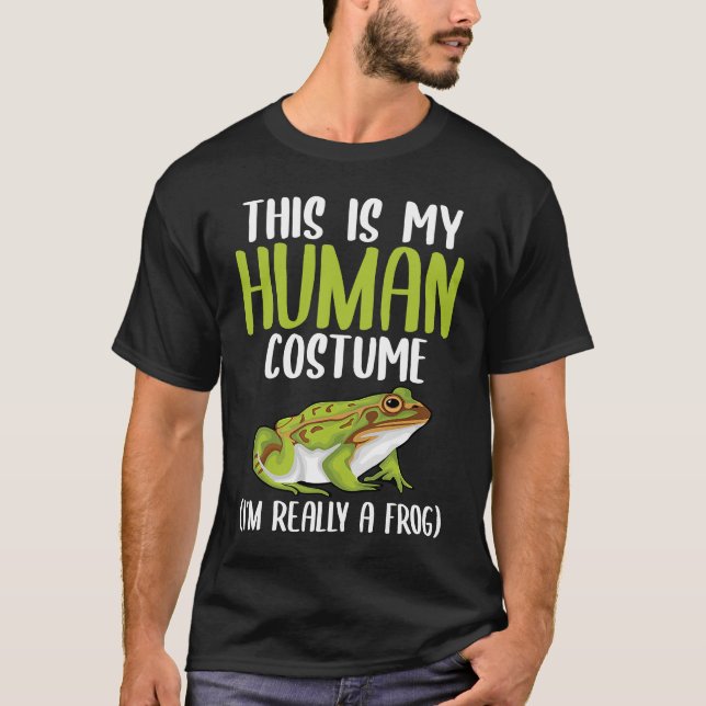 Camiseta Halloween Funny Adult Kid Frog Apparel Youth Human (Anverso)