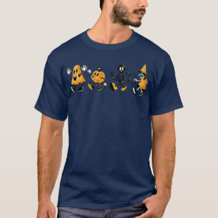 Camiseta Halloween Funny Dancing Ghosts Pumpkin Skeleton Wi