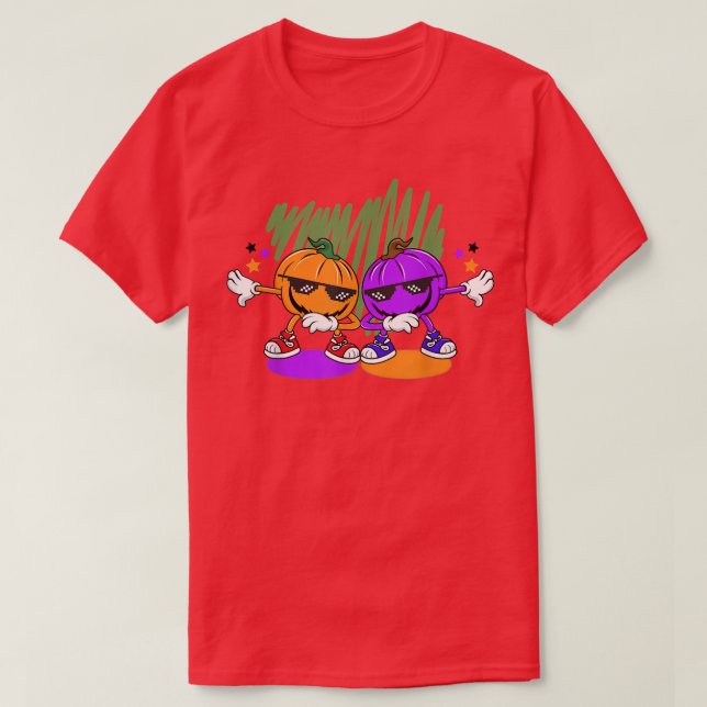 Camiseta Halloween Funny Dancing Pumpkins Halloween, Trick (Diseño del anverso)