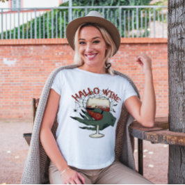 CAMISETA HALLOWEEN FUNNY HALLO-WINE LOVER