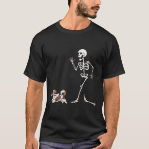 Camiseta Halloween Funny Havanese Y Skeleton
