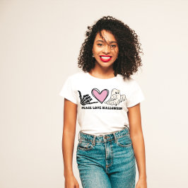 CAMISETA HALLOWEEN FUNNY PEACE LOVE HALLOWEEN | SKELETON 👻
